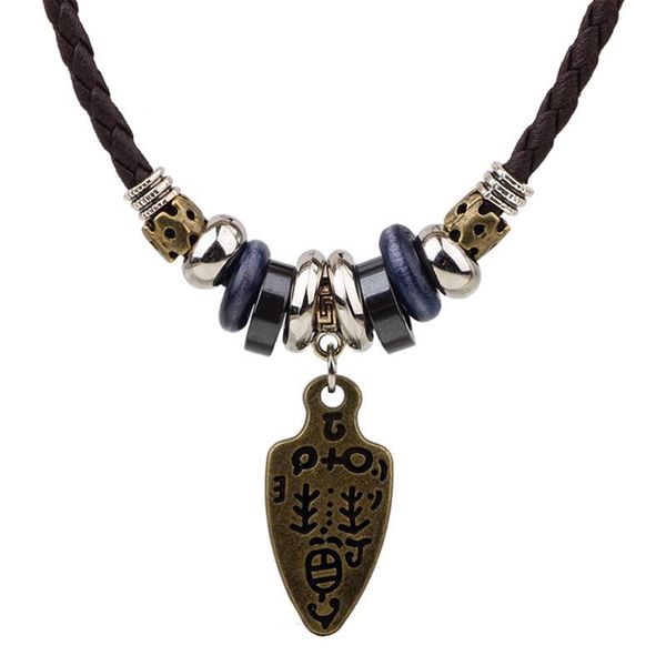 

pendant necklaces cosyoo fashion tag necklace decorative vintage wax rope charm jewelry accessories, Silver