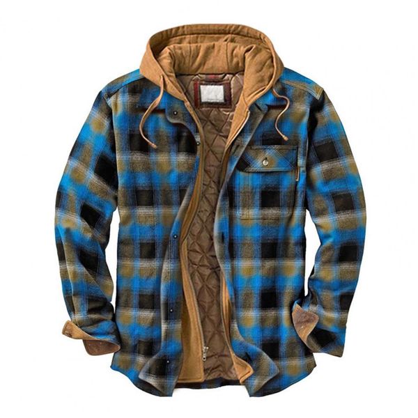 

winter/autumn mens jacket plaid thicken fake two-piece casual winter jacket for daily wear, Black;brown