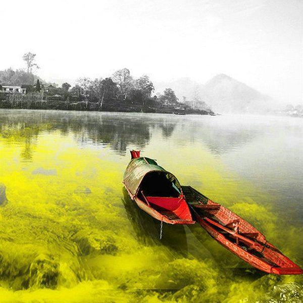 

diamond painting landscape boat full square art 5d diy mosaic crafts