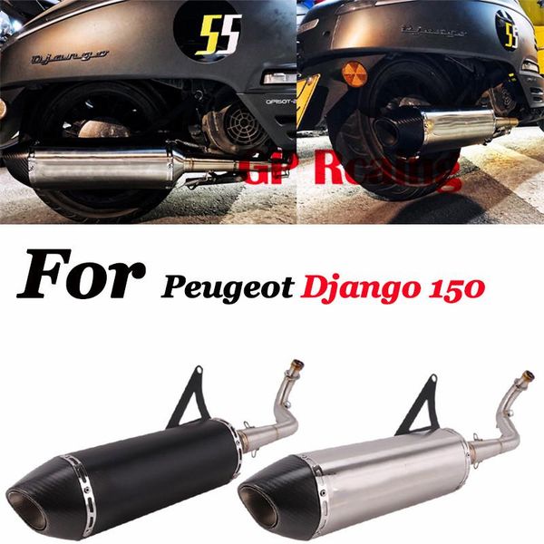 

motorcycle exhaust system for django 150i full front middle link pipe escape muffler carbon fiber without db killer