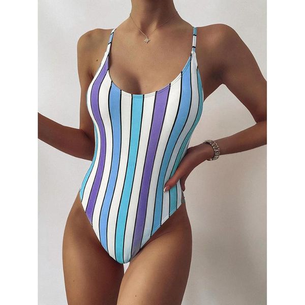 

one-piece suits one piecesswimsuit women swimwear 2021 striped bathing suit woman bikini swimming for beach wear female swimsuits