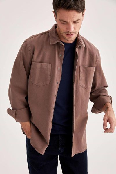 

defacto man long sleeve shirt-r5022az21sp men's casual shirts, White;black