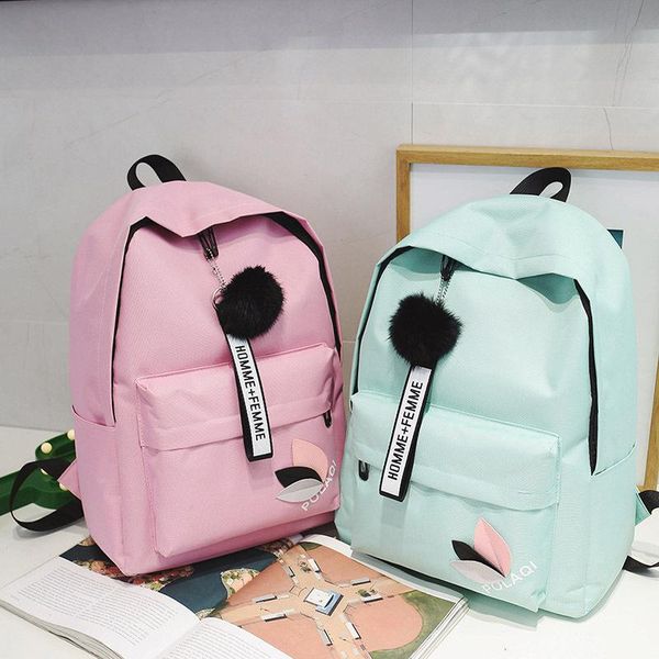 

backpack fashion leaf trend canvas soft strap pendant 2021 daily simple youth travel bag double back