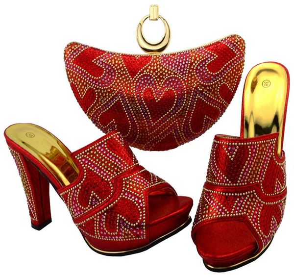 

latest shoes and bag set african sets red color matching bags for party nigerian women dress, Black