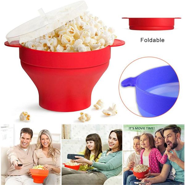 

bowls silicone microwave popcorn with lid home makers handle collapsible bowl j8