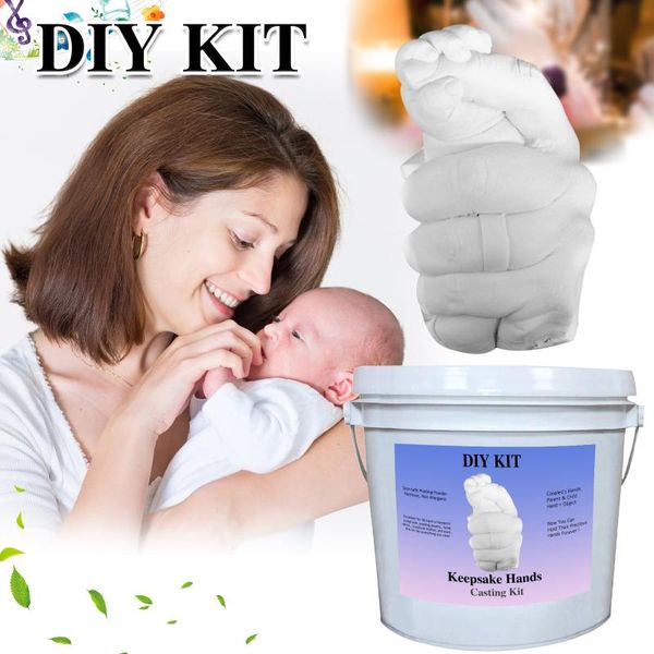 

diy year decoration 3d hand foot print mold plaster casting kit handprint keepsake growth memorial baby birthday gift #t1g craft tools