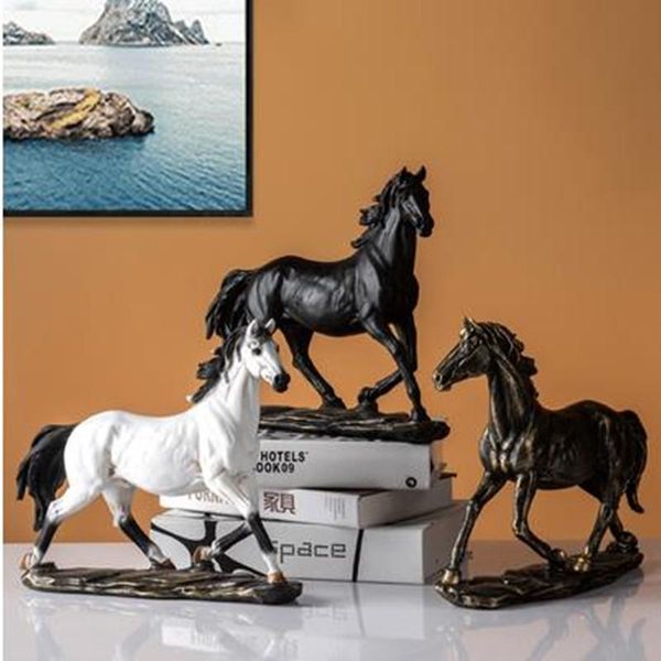 

decorative objects & figurines european resin animal artwork, horse statue sculpture crafts, home office deskdecoration gifts,