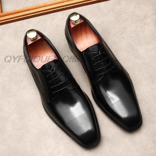 

dress shoes handmade black mens genuine leather formal office business wedding lace up men oxford square head brogue 1p5r 4f28