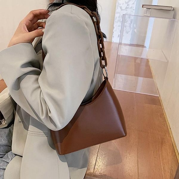 

evening bags pu leather women's chain shoulder bag fashion luxury retro acrylic