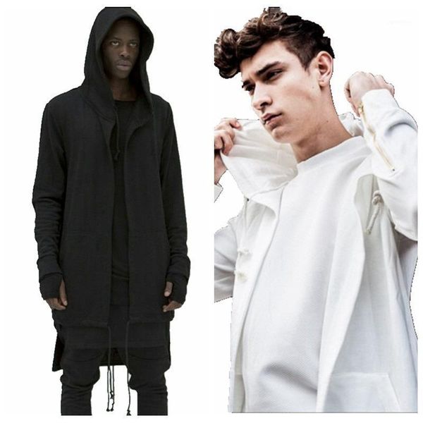 

men's hoodies & sweatshirts 2021 sweater mid-length hooded cardigan cloak coat fashion hoodie men harajuku, Black