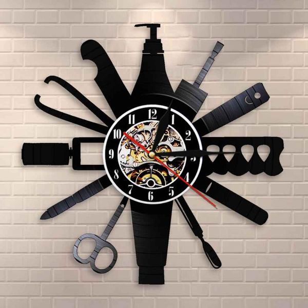 

wall clocks nail room sign clock salon tools manicure vintage record beauty decoration technician gift