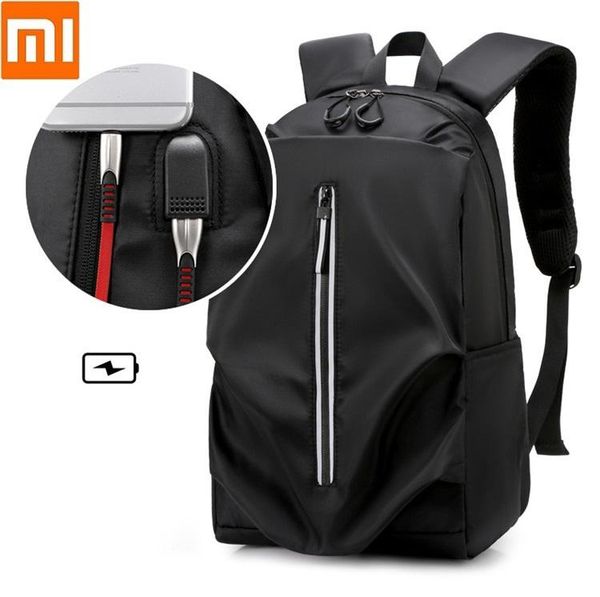 

backpack fashion student schoolbag polyester simple bookbag travel bag sports chest pack usb charging shoulder bags