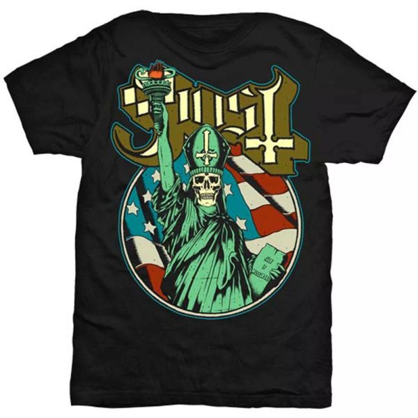 

ghost statue of liberty official t-shirt men unisex, White;black