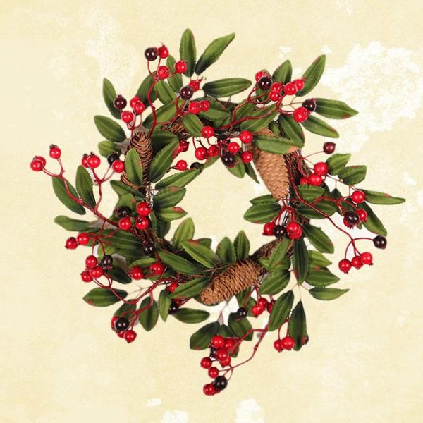 

1pcs christmas wreaths berries artificial creative natural pine nuts flower for party decorative flowers &