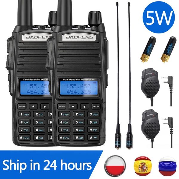 

baofeng uv-82 walkie talkie dual band vhf uhf 136-174mhz 400-520mhz ppt ham radio uv82 uv-5r two way