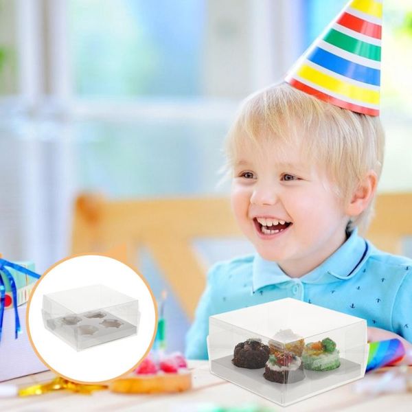 

gift wrap 10pcs disposable transparent dessert cake boxes portable packaging