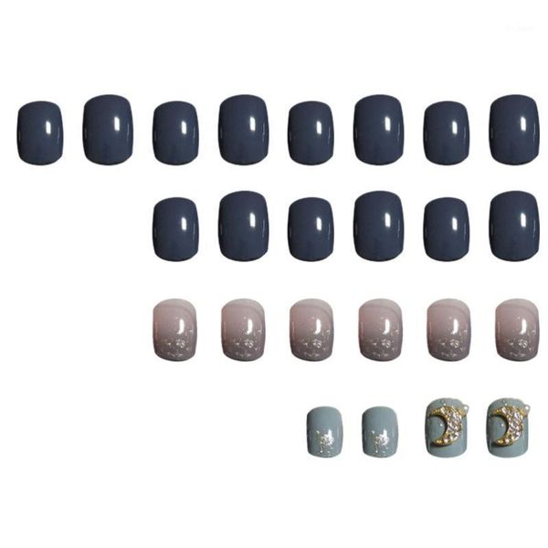 

set false nails artificial wear nail finished fake patch stickers & decals1, Black