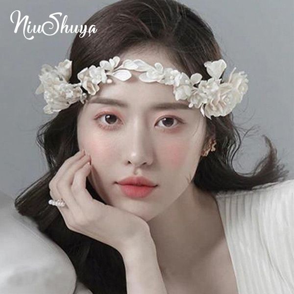 

hair clips & barrettes niushuya ivory bride women flower crown hairband wedding floral headband garland princess wreath tiara girls accessor, Golden;silver
