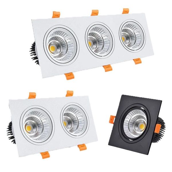 Faretti da incasso Super Bright LED da incasso dimmerabile quadrato da incasso COB Spot Light Lampada da soffitto AC 110V 220V