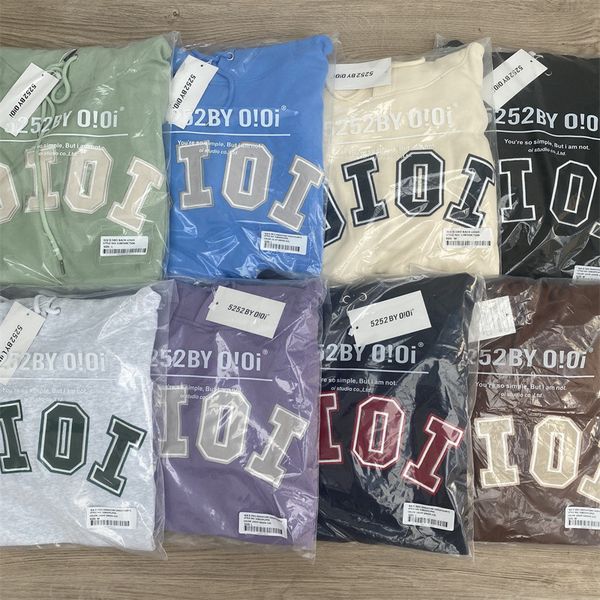 

brand hoodie korea chaopai oioi official website autumn 2021 new eight color rose same men's and women's hooded letter oi sweater, Black