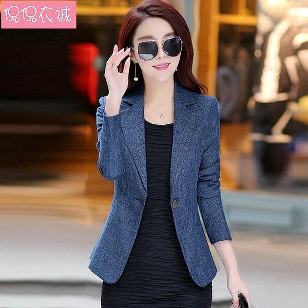 

cotton xxxxl spring autumn women plus size elegant formal blazers ladies long sleeve casual female turn-down outerwear women's suits &, White;black