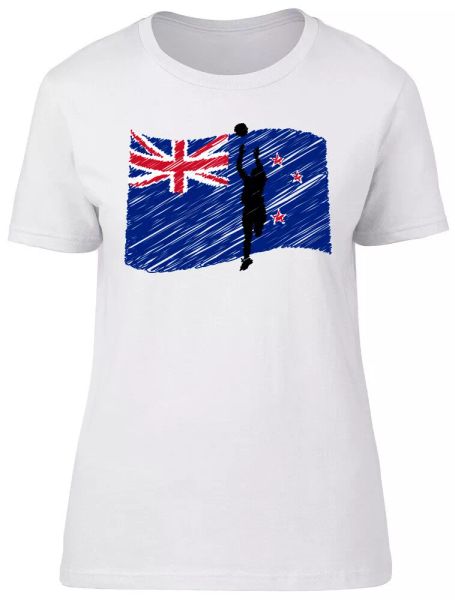 

New Zealand Netball Ladies Womens Fitted T-Shirt, White;black