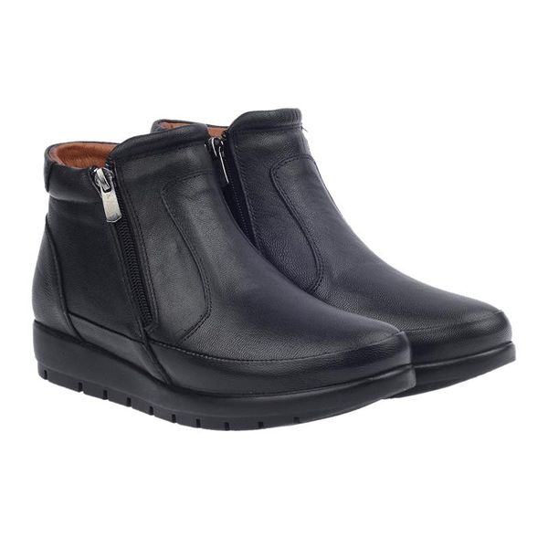 

boots muya 50376-3434 leather large size mother shoes, Black