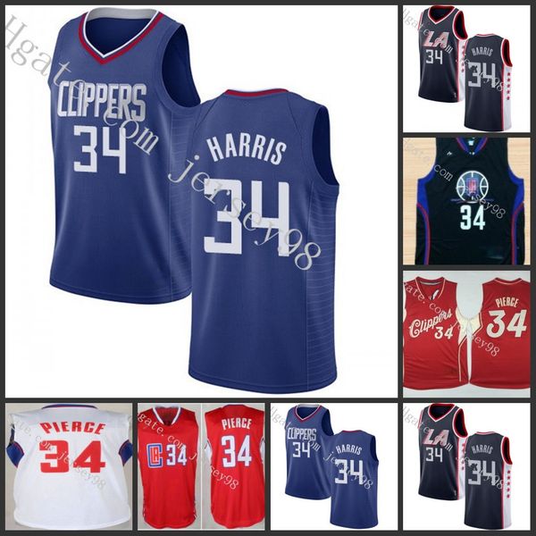 

los angeles clippers men #34 tobias harris pierce men retro jersey, Black