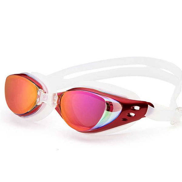 

myopia electroplated swimming glass uv hd water fog proof set goggl, White;black