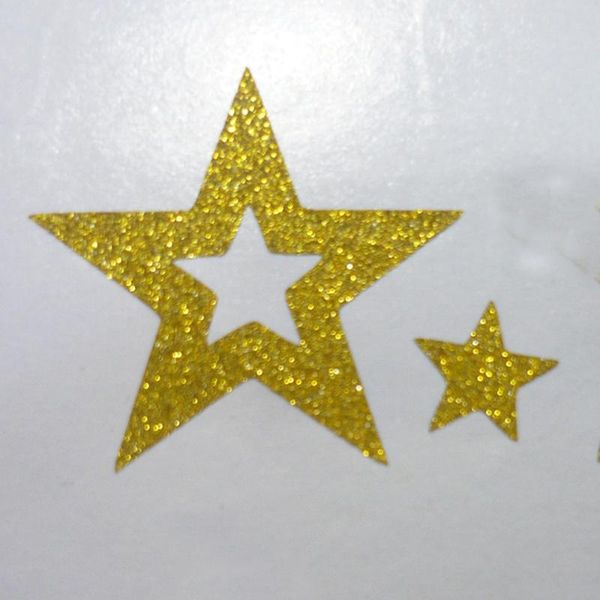 

gold glitter stars cut-outs for envelope seals gift wrap
