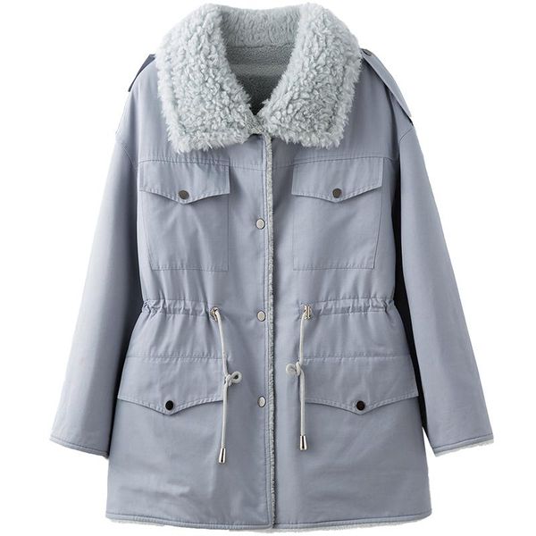 

women's fur & faux genuine female real leather jacket korean autumn winter coat women clothes 2021 sheepskin double-side wear zt4275, Black