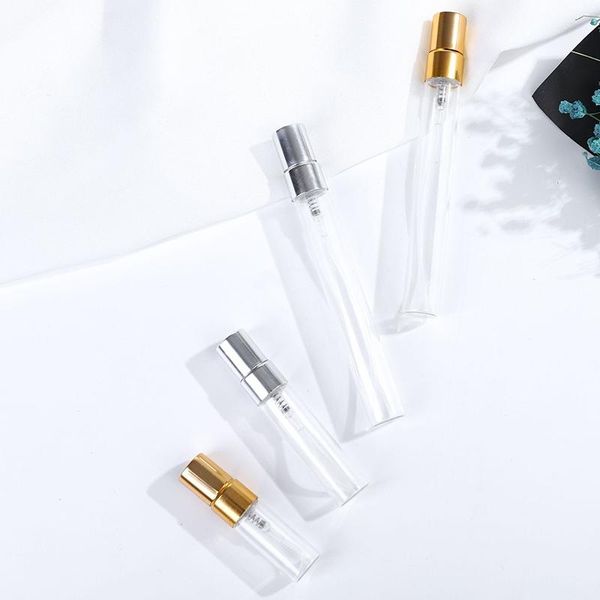 2021 2 ml 3 ml 5 ml 10 ml Mini-Taschen-Parfüm-Sprühflasche aus Glas, tragbare Stiftform-Sprühpumpenflasche