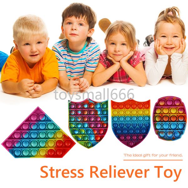 

rainbow tie die fidget push bubble sensory toy squishy stress reliever autism special needs anti-stress children toys