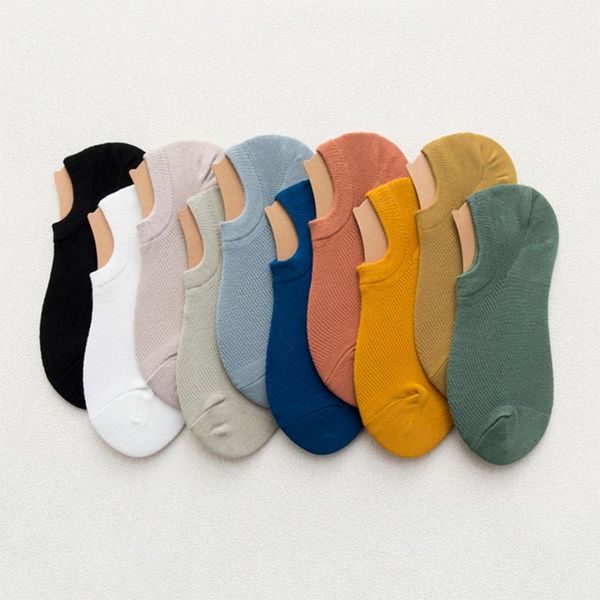 

men's socks men pure cotton thick summer 5pairs short mesh breathable autumn male ankle fashions eur 38-44, Black