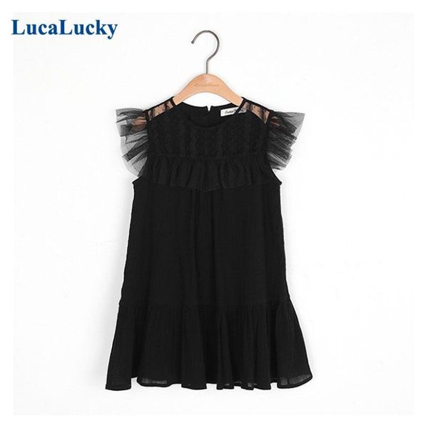 

girl's dresses mesh patchwork girls party dress kids clothes black sleeveless ruched 2021 summer infant children clothing, Red;yellow