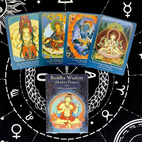 

buddha wisdom shakti power tarot cards and pdf guidance divination deck entertainment parties board game 50 pcs/box