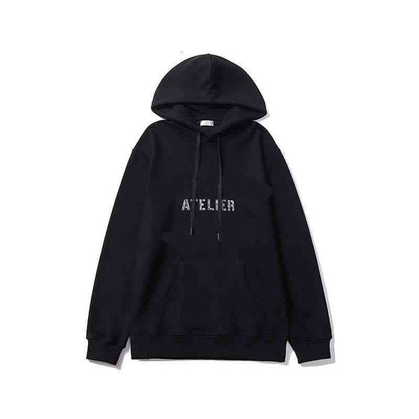 

men's hoodies & sweatshirts mens fashion letter print women classic long sleeves hooded pullover casual spring autumn couple hoodie 1gv, Black