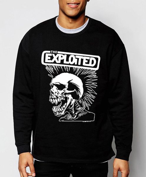 

men's hoodies & sweatshirts mens punk rock the exploited autumn winter fashion hip hop tracksuit funny clothing ntgh, Black