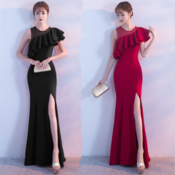 

fashionable wedding evening dress women's slim fishtail slender spring and summer, Black;gray