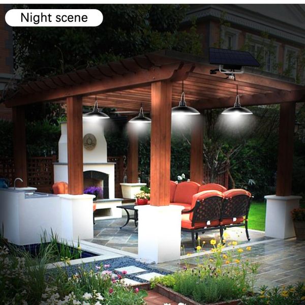 

hanging solar light led environmental multi functional pc abs material outdoor lighting powered double head lawn lamps