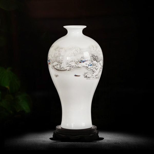 

vases jingdezhen ceramic vase snow pattern ornaments flower arranging living room tv cabinet decorative arts and crafts porcelain