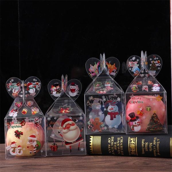 

gift wrap pvc transparent candy box christmas decoration and packaging santa claus snowman elk reindeer apple boxes