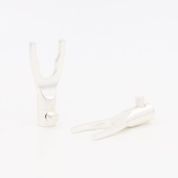 

high performance silver plated pure red copper y spade plug smart power plugs