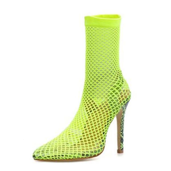 

women sandals thin high heels summer shoes pointed toe mesh 12cm slip on zapatos de mujer size 35-42, Black