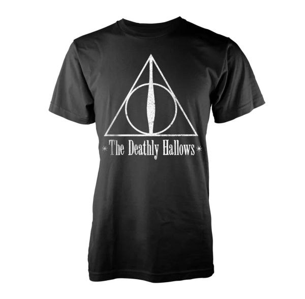 

harry potter the deathly hallows licensed men t-shirt, White;black