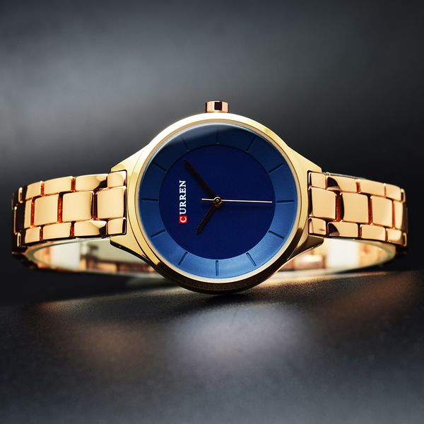 

curren luxury rose gold womens watch stainless steel ladies wrist watches relogio feminino fashion female hour reloj mujerg, Slivery;brown