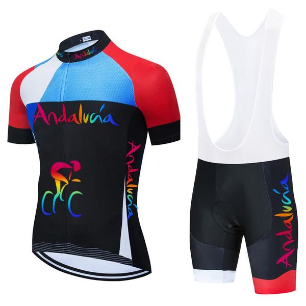 

racing sets summer men's 2021 andalucia pro team cycling clothing suit ciclismo hombre quick dry short sleeve set bicycle sportswear, Black;blue
