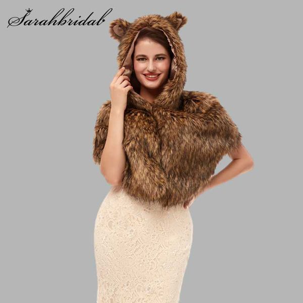 

wraps & jackets 2021 wedding cape soft evening jacket faux fur winter warm prom shrug party wrap accessories bolero wp0069, White