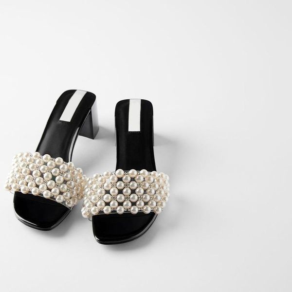 

slippers 2021 summer breathable small fragrance frosted low-viscose shoes round toe black sandals and
