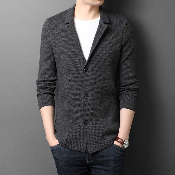 

men's sweaters autumn wool knit business casual single-breasted sweater cardigan jacket male brand clothes sman, White;black
